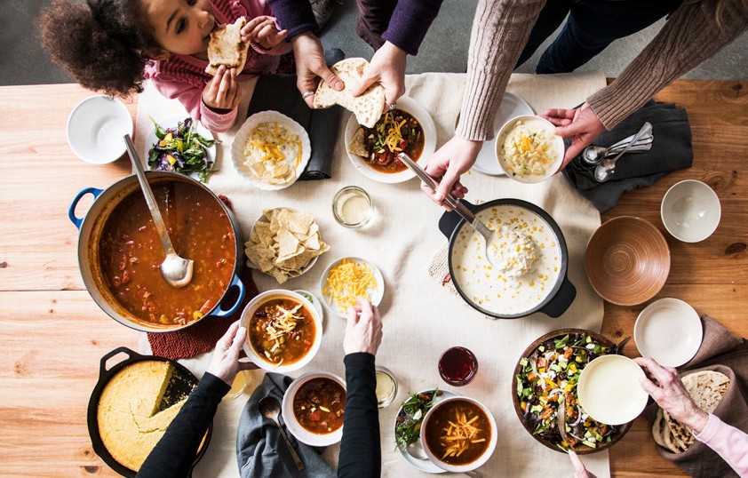 Top-down soup tabletop